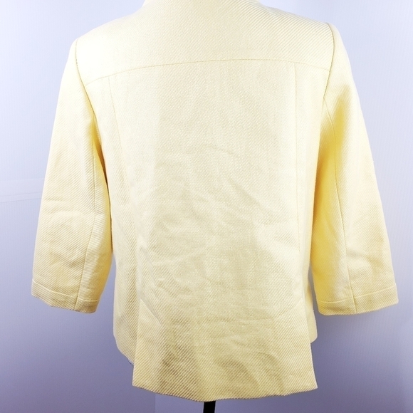 TALBOTS women blazer size 10P yellow 100% linen - Picture 6 of 16